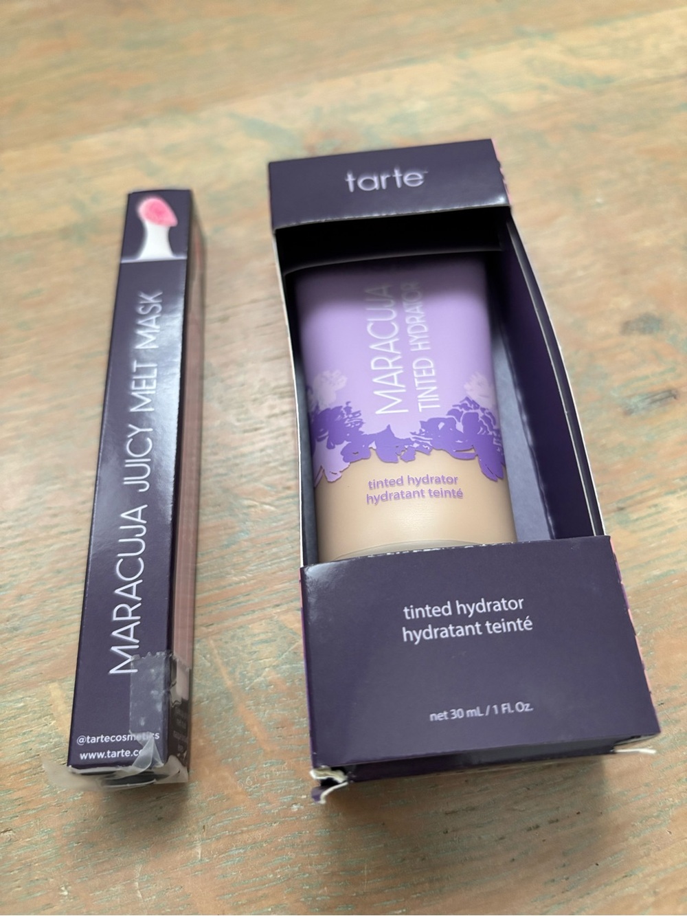 TWO TARTE PRODUCTS NEW IN THE BOX Maracuja Tinted Hydrator and Juicy Melt Mask